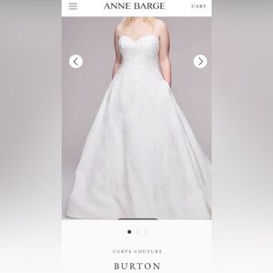 Anne Barge Strapless White Wedding Gown